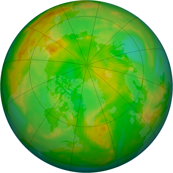 Arctic ozone map for 18 June 1983